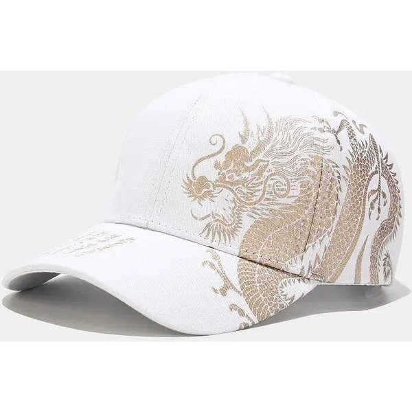 Gorra De BéIsbol Estilo Chino Con PatróN De DragóN Para Hombres Y Mujeres, Gorra VersáTil De Tendencia Nacional, Hip Hop Hip Hop Skateboarding, Genial Adjustable Beige-image