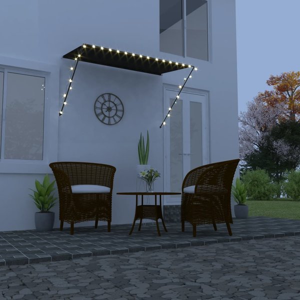 Vidaxl Toldo Enrollable Con Led, 250 X 150 Cm, Antracita-image