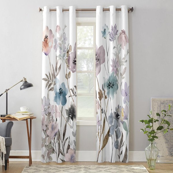Akwarelowe Kwiaty RośLiny ZasłOny Okienne Do Salonu Sypialni ZasłOna Nowoczesne Rolety Kuchenne Draperie ZasłOny 135W X 245H(Cm) X2-image