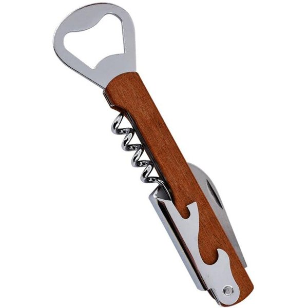 KorkociąG Do Butelek Wina Z Uchwytem Drewnianym I Otwieraczem Do Kapsli Dla KelneróW I BarmanóW Sandpiper Handle Brown-image
