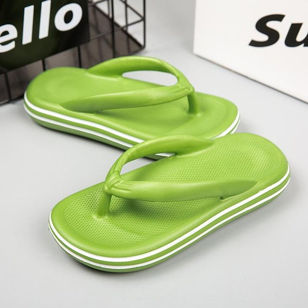 Chanclas Sandalias De Tanga Para Hombre Verano 2022 Nuevos Zapatos Para Mujer Suela Gruesa EVA Antideslizantes Chanclas Deslizantes Zapatos Para Parejas Al Aire Libre En Interiores 36 Verde-image