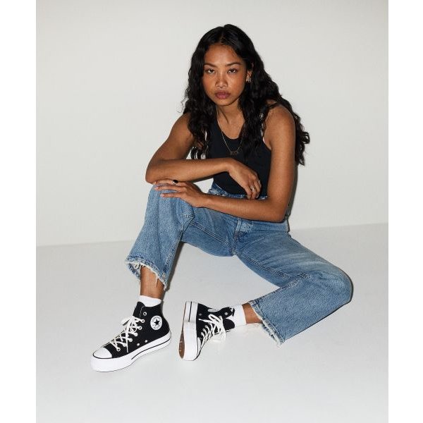 Converse Chuck Taylor All Star Platform High Czarne Damskie Trampki BiałE 560845C 39 Black-image