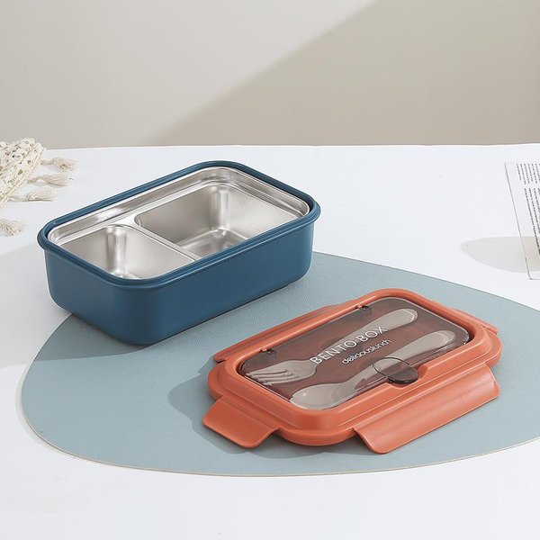 800Ml Izolowany Lunchbox Ze Stali Nierdzewnej 304, Szczelny, Z PrzegróDkami, TrwałY Pojemnik Bento Dla UcznióW, PracownikóW Biurowych 2&800Ml-image