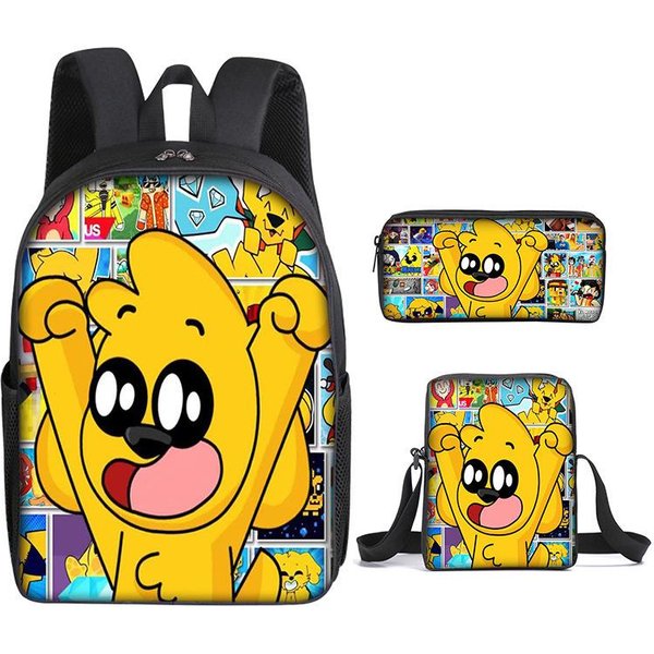 Mochila Mikecrack Escuela Primaria Y Secundaria Bolso Escolar Mochila Estampada Bolso Estuche Tres Piezas Three-Piece Set (Backpack + Satchel + Pencil Case)-image