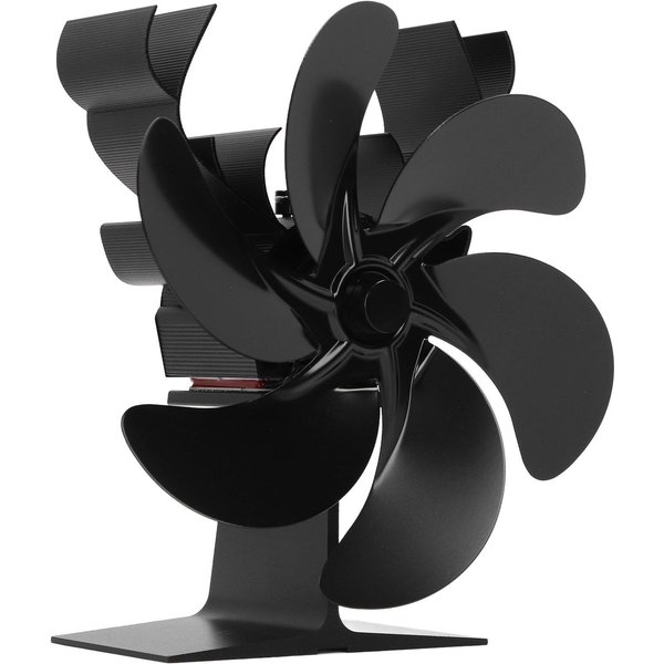 Ventilador De Estufa De LeñA De 6 Aspas, Alimentado Por Calor, Ventilador De Chimenea Que Hace Circular El Calor, Ahorro De EnergíA, Alto Black-image