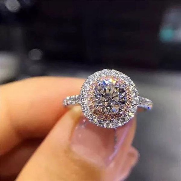 Anillo De Oro 100 % 18K Para Mujer, JoyeríA De Moissanita AAA Natural, Piedras Preciosas, Anillos De BisuteríA, Engaste De TensióN Con Caja De Anillos De Diamantes 10 Blanco-image