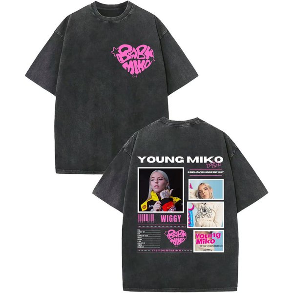 Camisetas GráFicas Del Rapero Young Miko Para Hombre Y Mujer Ropa De Alta Calidad Camiseta Lavada Vintage Camisetas De AlgodóN Holgadas De Verano 3XL-image