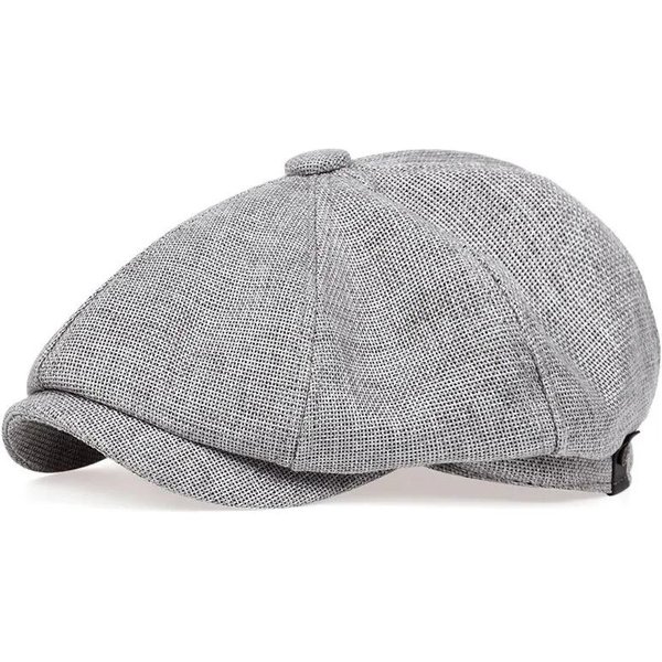 Gorra De Boina Informal Para Hombre Primavera OtoñO Boina Retro Sombreros Sombreros Casuales Salvajes Gorra Octogonal Salvaje Unisex Para Hombres Gorras De Calle Gorras 56-62CM Gray-image