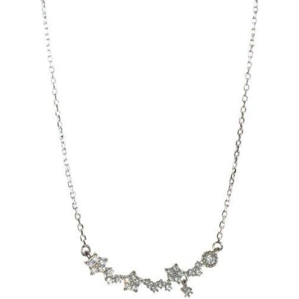 Collar Con Forma De Flor Sonriente Y Diamantes Brillantes En Plata De Ley 925, Cadena Exquisita Para ClavíCula, Regalo De CumpleañOs, JoyeríA Femenina 40Cm Plata-image