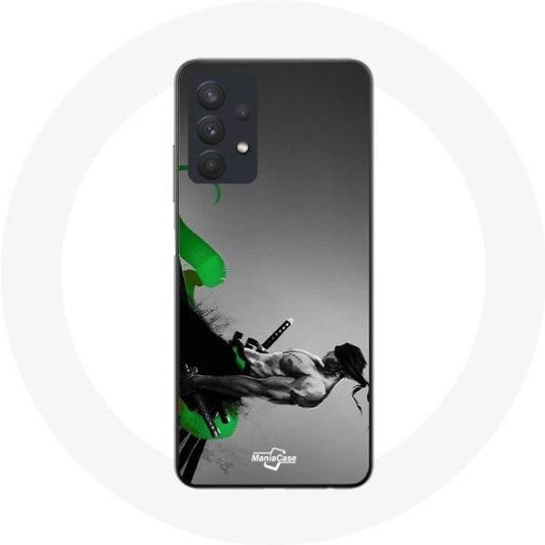 Funda - Maniacase - Samsung Galaxy A32 5G - Manga One Piece Zoro Roronoa - Silicona - Flexible Negro-image