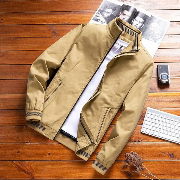 Chaqueta Fina De Primavera Y OtoñO Para Hombre, Chaqueta Informal De AlgodóN Ajustada Coreana Para Adolescentes Xxxxl-image