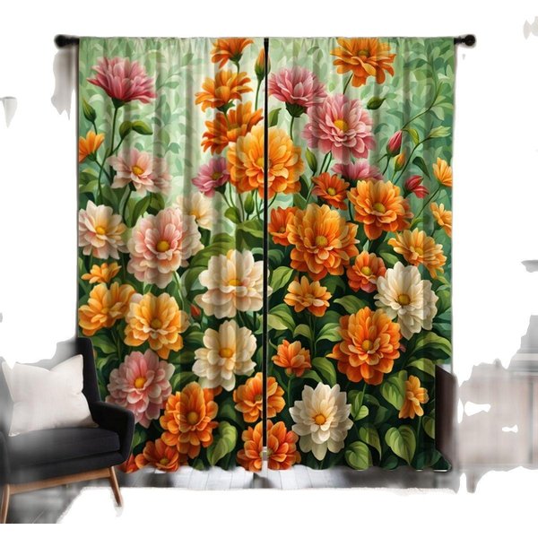 2 Piezas HD Color Nacional PeoníA Tianxiang Cortina Decorativa Cortina De ImpresióN Digital Verde DecoracióN Del Hogar Estilo DecoracióN Liv W52H63Inchw132H160Cm-image