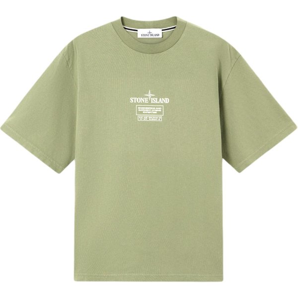 Stone Island Naszywka T-Shirt Z ObniżOną Linią Ramion KróTki RęKaw MęSkie Koszulki K2S152100037S0193-V0055 M Beige-image