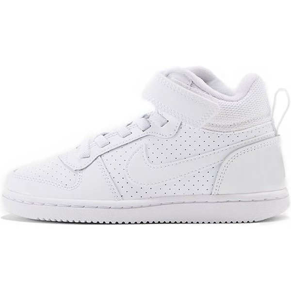 Zapatillas Deportivas Nike Court Borough Casual Duraderas Antideslizantes De Soporte Media CañA Zapatillas Para NiñOs Blancas 870026-100 35 White-image