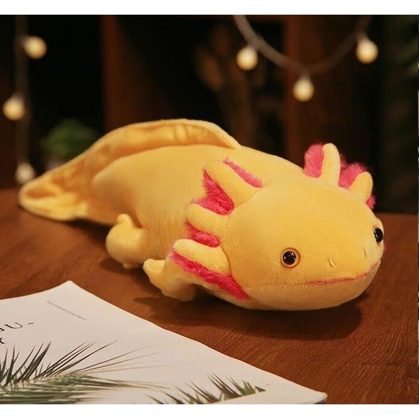 Peluche De TritóN Kawaii Colorido Nuevo 45 Cm Relleno Lindo Ajolote Salamandra Peluche Peludo Peces Almohada Larga Calmante CojíN Regalo Para NiñOs 45Cm-image