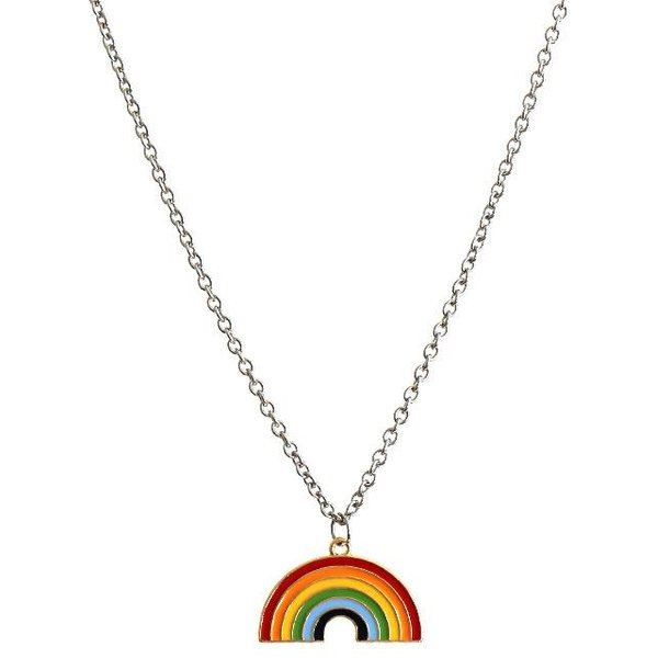 Collar ArcoíRis Harajuku Personalidad Cool Bouncy Pareja Masculina Ins Celebridad De Internet Mismo Estilo Cadena Para SuéTer Colgante Accesorios De JoyeríA White-image