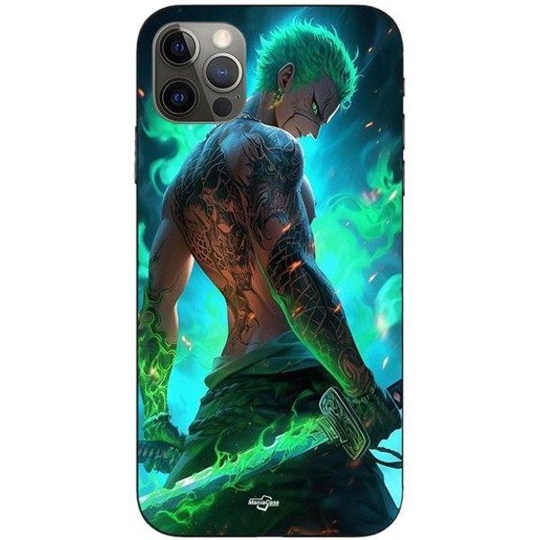 Funda De TeléFono - Maniacase - Iphone 12 Pro - One Piece Zoro - Silicona - Flexible Negro-image