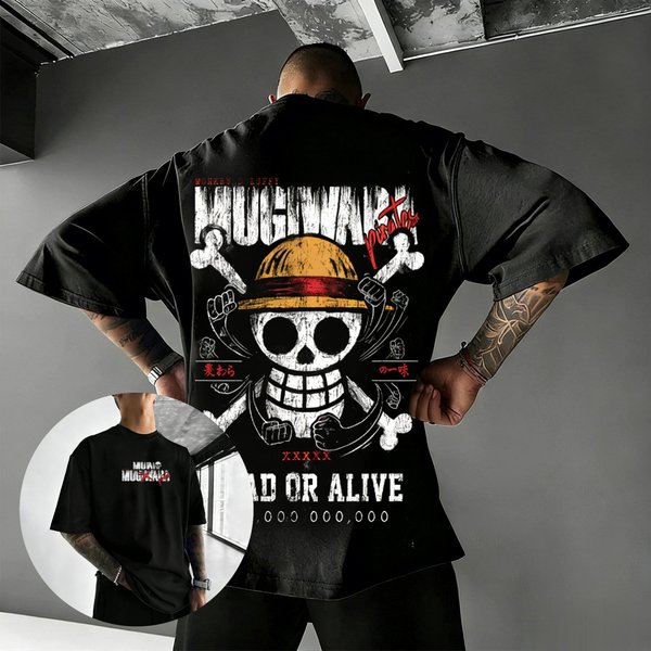 Camiseta Anime Calavera Luffy One Piece Para Hombre Y Mujer Streetwear AlgodóN Manga Corta Camiseta GráFica Estampada Verano 2026 Tops Casuales Oversize M-image