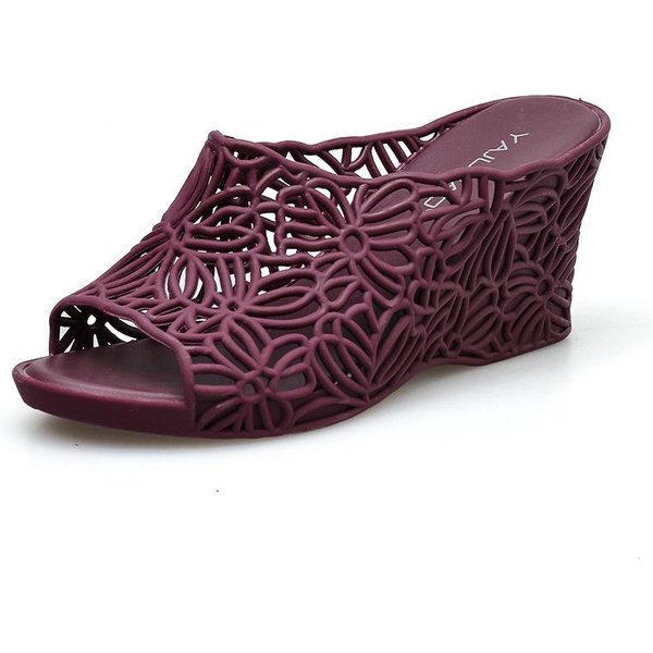 Modne Retro Letnie Buty Na Koturnie Dla Kobiet SandałY Odkryty Palec Platforma AżUrowe Kwiaty Retro Damskie Wysoki Obcas Casual AntypośLizgowe Damskie SandałY 36-image