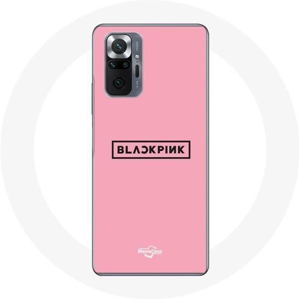 Funda Para Xiaomi Redmi Note 10 Pro - Maniacase - Logo Blackpink - Silicona Flexible - K-Pop - Rosa Negro-image