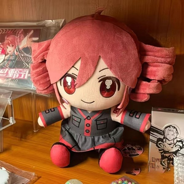 Peluche De 23CM De Kasane Teto MuñEca Suave Peluches Rellenos Figura Anime Cosplay Dibujos Animados Regalo De CumpleañOs Regalo De Navidad Para Fans Chica 23Cm Rojo-image