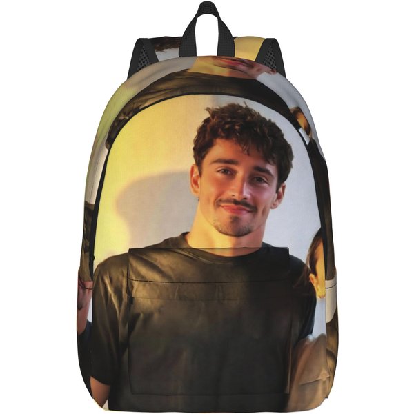 Mochila C-Charles Leclerc Para Hombre Mujer Fresca Estudiante Negocios Mochila Diaria Bolso De Hombro Para PortáTil Regalo 15 Inches-image