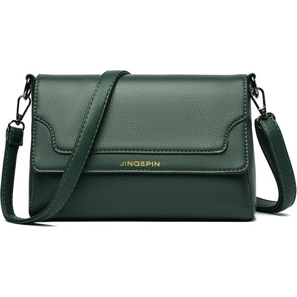OtoñO Nuevo Bolso De Hombro Retro Para Mujer Color SóLido Simple Bolso Cruzado Para Mujer Diario Casual Bolso De Madre Billetera Para Monedas Gray-image