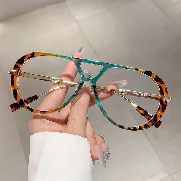 DużE Vintage Okulary PrzeciwsłOneczne Pilotki Luksusowe Designerskie Okulary SłOneczne Dla Kobiet MężCzyzn Outdoor Punkowe PodwóJny Mostek-image