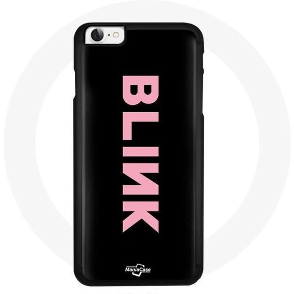 Coque Pour Iphone 8 Blink Fandom Blackpink Logo Rose Fond Noir-image