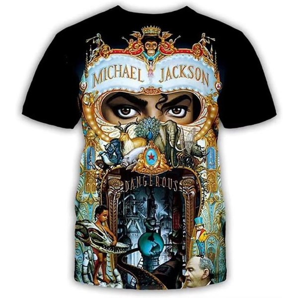 Camiseta Michael Jackson Hombres Mujeres ImpresióN 3D Rey Del Pop Camiseta GráFica Casual Streetwear Manga Corta Hip Hop Fan Tops Unisex 5XL-image