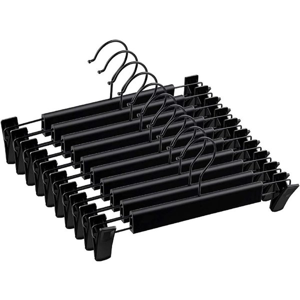 Wieszaki Na Spodnie Z Klipsami, Wieszaki Na SpóDnice, Haczyki Obrotowe 360° Wieszaki OszczęDzająCe Miejsce Na Spodnie, SpóDnice, Ubrania, DżInsy 10Pack Czarny-image