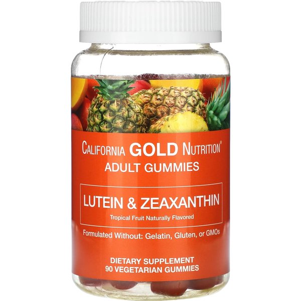 Gomitas De LuteíNa Y Zeaxantina De California Gold Nutrition, Sabor Tropical, 90 Gomitas Veganas-image