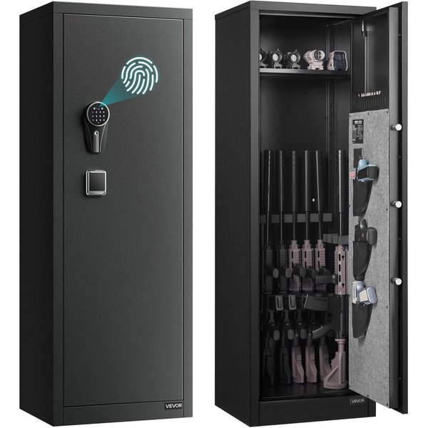 Caja Fuerte Para 8-10 Armas, Armero Largo Para Rifles Y Pistolas, Caja Fuerte De Acceso RáPido Para Rifles Con 3 Bolsillos Para Pistolas Y Estantes Ajustables, Armario Digital Grande Con-image