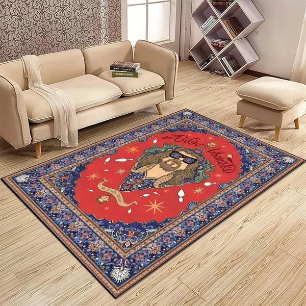 Dywan Z Wzorem The Big L-Lebowski Mata Kuchenna AntypośLizgowy Dywanik Do Sypialni Salonu łAzienki WejśCia Wycieraczka Dekoracja PodłOgi 50X80Cm (20X31In) Red-image
