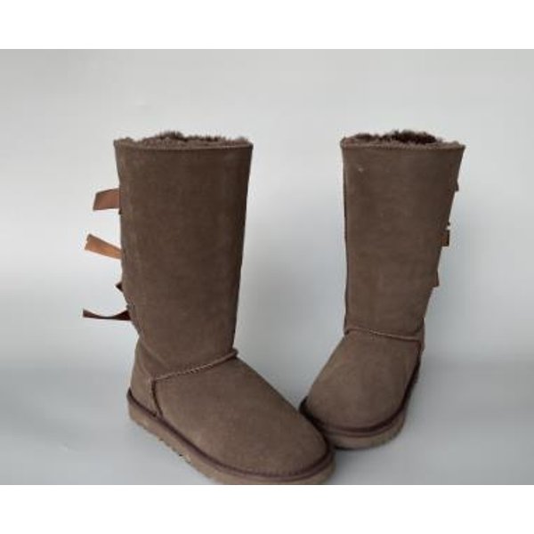 Novedad Invierno Pajarita NiñA Botas Altas Cuero Genuino Mujer Botas De Nieve Botas De Felpa Gruesa Zapatos De Mujer Zapatos CáLidos 38 Gray-image