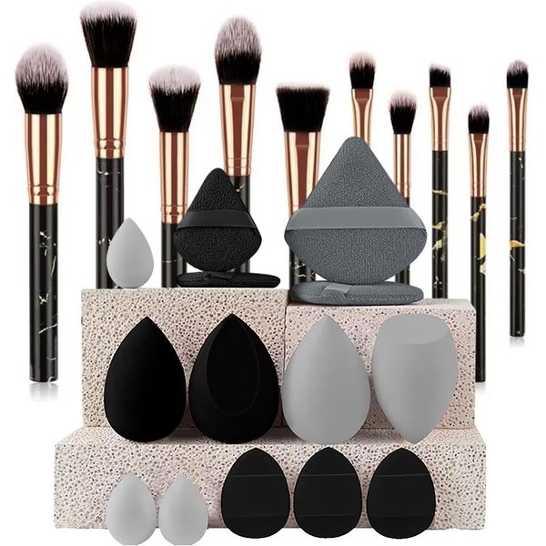 Juego De 10 Mini Brochas De Maquillaje, Polvos, Sombras De Ojos, Base, Rubor, Difuminador, Corrector, Herramientas De Maquillaje De Belleza, Brochas, Suministros Profesionales.-image