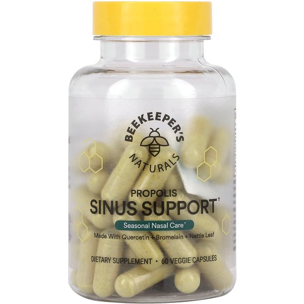 Beekeeper's Naturals, Soporte Para Senos Nasales Con PropóLeo, 60 CáPsulas Vegetarianas-image