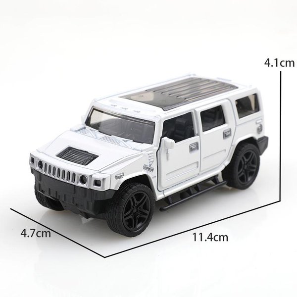 (W Workach) 1:38 Hummer Metalowy Model Samochodu, Pojazd Terenowy, Zabawka Model Dla ChłOpca, Ozdoba Samochodowa, Zabawka Dla Dzieci.-image