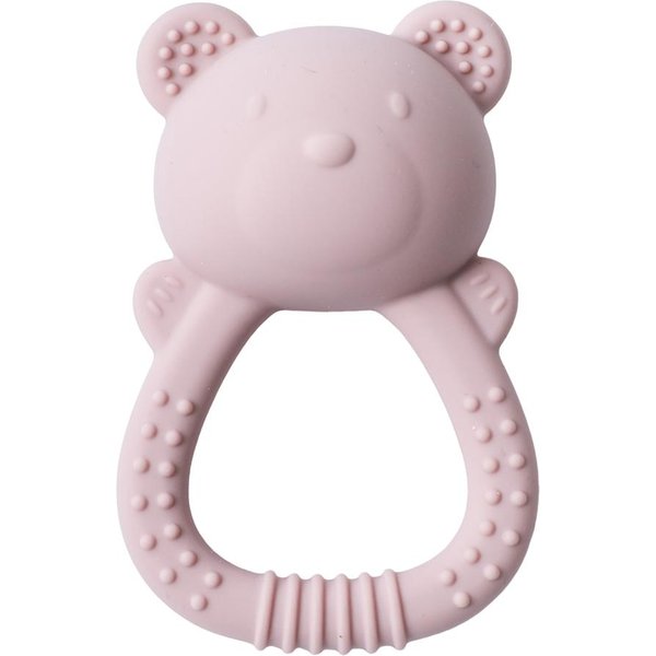 Mordedor De Silicona Para Bebé Oso Campanita Juguetes Mordedores De Grado Alimenticio Sonajero Bebé 0-12 Meses Juguetes Sensoriales De Silicona Mordedor De Silicona Para La DenticióN Color Rosa-image