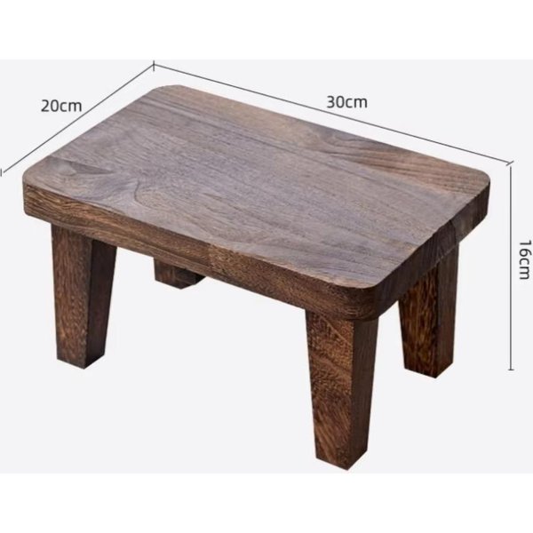 Taburete PequeñO De Madera Maciza 30*20Cm Taburete Bajo Para El Hogar Mesa De Café Taburetes Para Cambiarse Los Zapatos Cambiarse Los Zapatos Style C-image