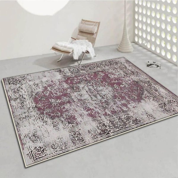 Estilo Americano Persia Alfombra Grande DecoracióN Sala De Estar Hogar ÁRea Del Sofá Alfombrillas Dormitorio Vestidor Felpudo Lavable Antideslizante 60*90Cm-image