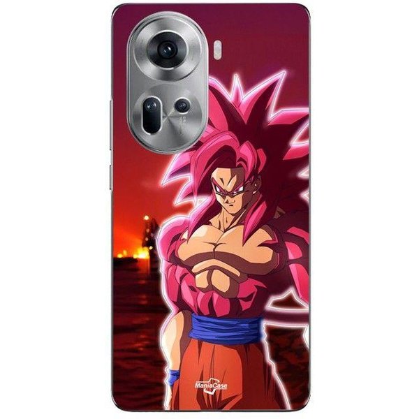Coque De TéLéPhone - Maniacase - Oppo Reno 11 5G - Dragon Ball Goku SSJ4 - Silicone - Souple Negro-image