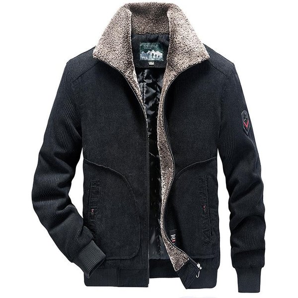 Abrigo De AlgodóN De Pana De Invierno, Chaqueta Para Hombre, Nueva Chaqueta Informal Gruesa Para Hombre De Mediana Edad, AdemáS De Abrigo De AlgodóN De Terciopelo 6XL Black-image