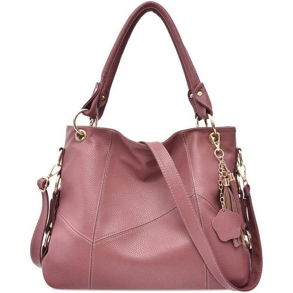 Nuevo Bolso De Mujer De Cuero Suave Bolso De Mano Bolso Moda Europea Y Americana Tendencia Bolso Empalmado Bolso De Hombro Bolso Bandolera Gray-image
