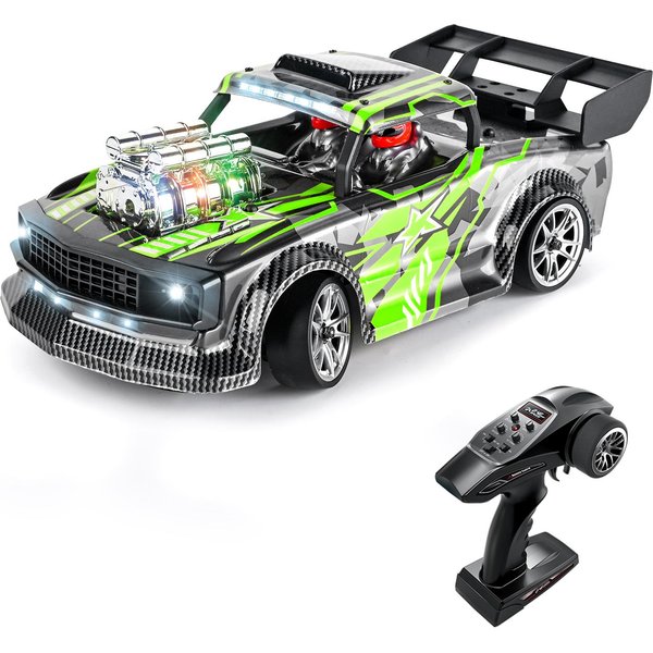 RC Drift Car 1/18 RC Car 2,4 Ghz 4WD 30 Km/H RC Race Car A Escala Completa De Alta Velocidad Regalo Para NiñOs RTR Con ESP 1 Battery Verde-image