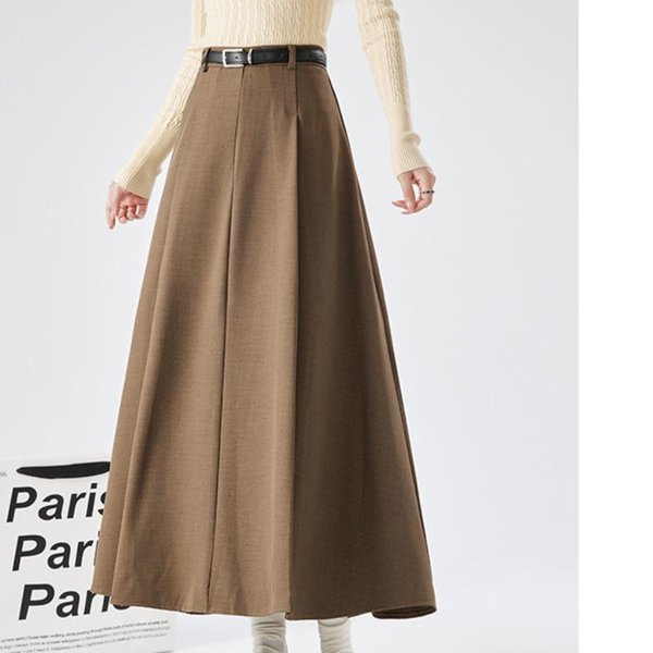 Nuevo Traje De Falda Plisada Para Mujer Primavera Y Verano Seda De Hielo Estilo Dulce Falda De Cintura Alta Delgado LíNea A Midi XL Gray-image