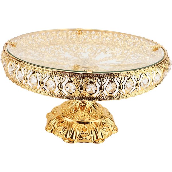 Plato De Fruta Metal Vidrio Decorativo Retro Bandeja Plato Para Frutos Secos Snacks Caramelos Dulces Fiesta-image