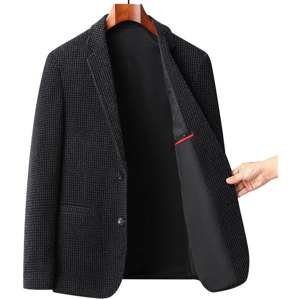 Jesienno-Zimowy Pogrubiony MęSki Garnitur Casualowy MłOdzieżOwy Slim-Fit Garnitur MęSki NiegniotąCy Się Marynarka Xxxxl Black-image
