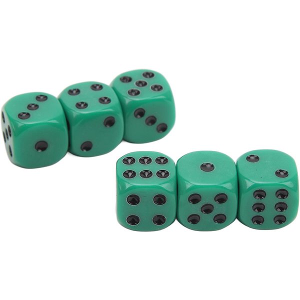 20 Piezas Dados De Esquina Redondeada De 16 Mm Dados De Juego De 6 Caras Para Juegos De Mesa, Juegos De MatemáTicas Verde Negro-image