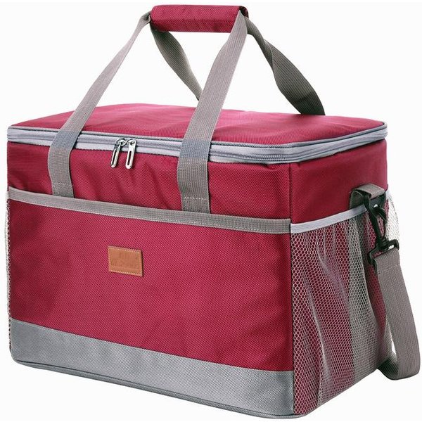 35L DużA Pojemność SkłAdana Torba ChłOdząCa Izolowana Piknikowa Torba Lunchowa Torba ChłOdząCa Do PodróżY Na ZewnąTrz Kemping Grill Rodzinna Impreza Gray-image